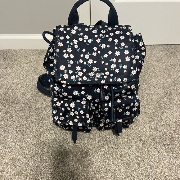Kate Spade Carley Fleurette Nylon Flap Backpack - Picture 14 of 15